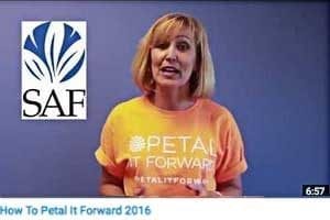 This tutorial provides SAF members with step-by-step advice on how to conduct a Petal It Forward event in their local communities on October 19, 2016.