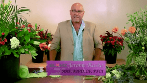 Jerome Raska AIFD, AAF, PFCI, CF, of Blumz… by JRDesigns demonstrates how to create a highly textural bridal bouquet.