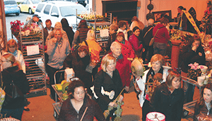 Crowded store with many shoppers