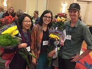 Many shop owners brought multiple employees to SAF’s 1-Day Profit Blast, including Marsha Jones (left), owner of Little’s Woodlawn Florist, Inc., who brought her entire 4-person team (shown with team members Amber Winter and Ryan Bresee).