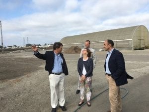 During a 45-minute tour of Sakata Seed America in Salinas, California, Rep. Jimmy Panetta (far right) learned more about the floral industry and discussed important issues with people from his district, including Jeff Zischke, Sakata Seed's research and development director (far left); Jane DeMarchi, vice president of government and regulatory affairs at the American Seed Trade Association; and Dr. Joe Bischoff of Cornerstone Government Affairs.