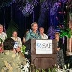 In the wake of the cancelation of SAF Palm Beach 2017, SAF award winners will still be recognized at the 2018 event. (Shown, Leo Roozen, AAF, receiving the 2016 Paul Ecke Jr. award for service to the industry and community).