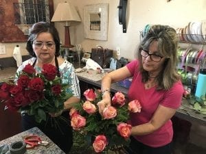 Among the floral designs De La Flor Gardens in Cooper City, Florida, delivered to the site of the shooting: 17 rose bouquets, one in honor of each victim.