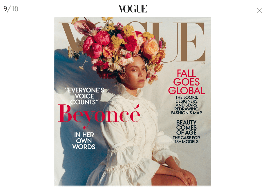 Florists cheered the prominent florals in Vogue’s September issue. “Flowers on the front of Vogue — this is the world I want to live in!” said Jennifer Harvey, CAFA, CFD, a freelance designer and consultant in Brockville, Ontario.