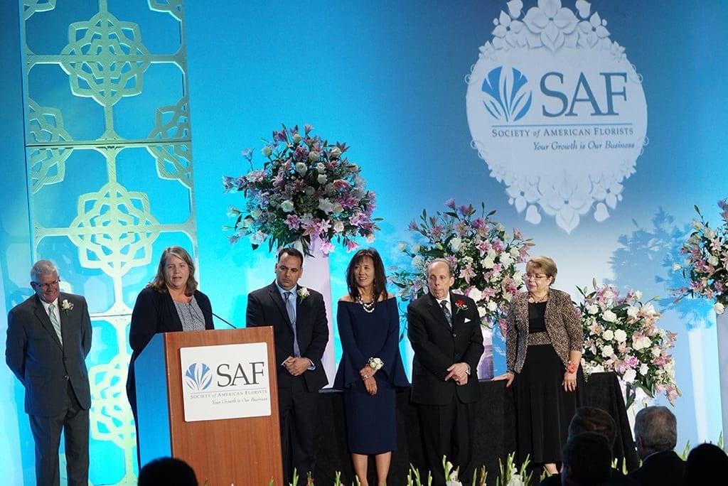 Christine Boldt, executive vice president of the Association of Floral Importers of Florida (AFIF), received the Society of American Florists’ 2018 John H. Walker Award on Sept. 15 during SAF Palm Springs 2018