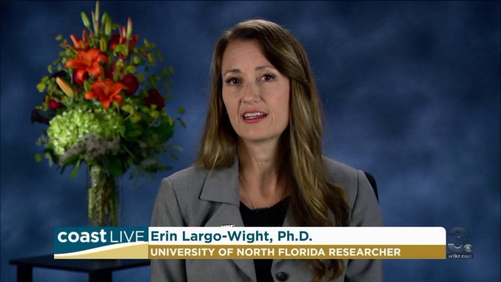 Lead researcher Erin Largo-Wight, Ph.D, discusses her findings on an ABC affiliate in Baltimore. “ In our study, we found that women who lived with flowers, just for a few days, had a significant reduction in their stress levels,” she told reporters.