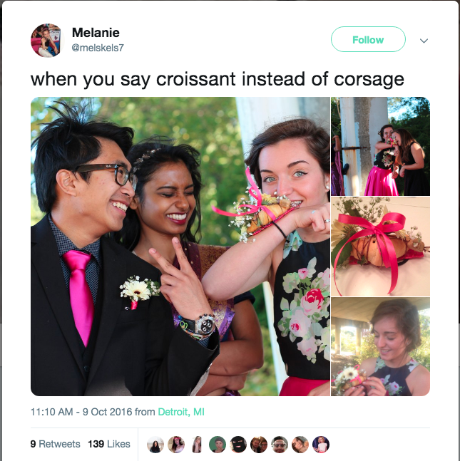 Croissant Corsage goes viral on twitter