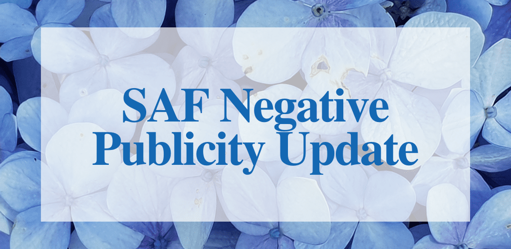 Negative Publicity Update